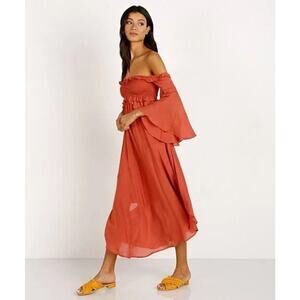 Spell & The Gypsy Florence Midi Dress S Boho Festival Romantic Ethereal Peasant